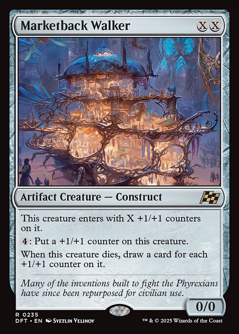 This creature enters with X +1/+1 counters on it.
{4}: Put a +1/+1 counter on this creature.
When this creature dies, draw a card for each +1/+1 counter on it.