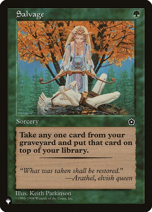 Put target card from your graveyard on top of your library.