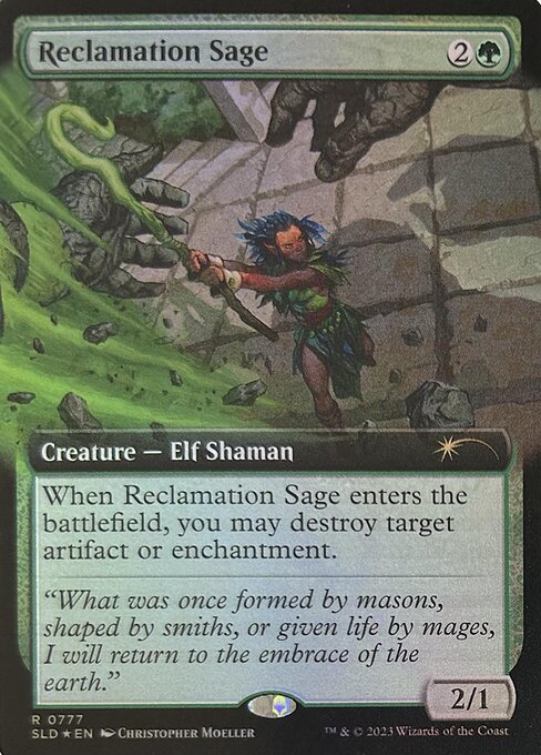 When Reclamation Sage enters, you may destroy target artifact or enchantment.