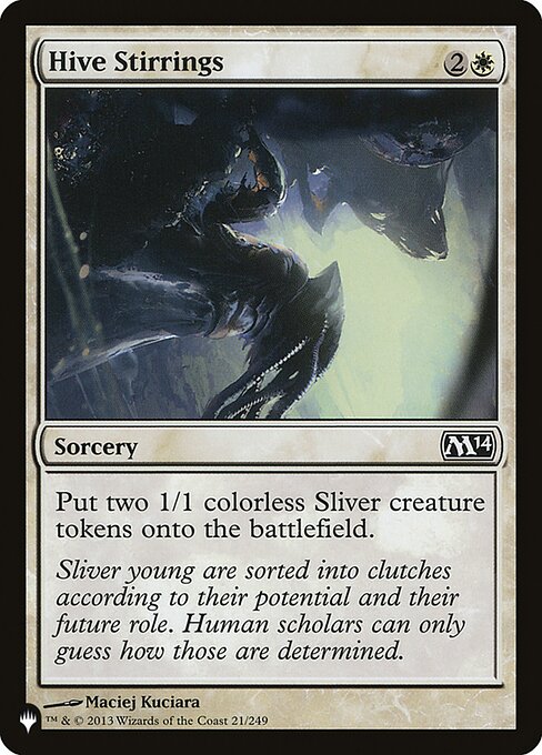 Create two 1/1 colorless Sliver creature tokens.