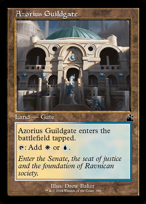 Azorius Guildgate enters tapped.
{T}: Add {W} or {U}.