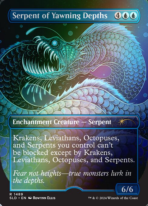 Krakens, Leviathans, Octopuses, and Serpents you control can't be blocked except by Krakens, Leviathans, Octopuses, and Serpents.