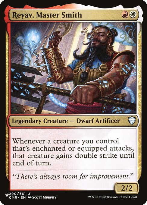 Whenever a creature you control that's enchanted or equipped attacks, that creature gains double strike until end of turn.