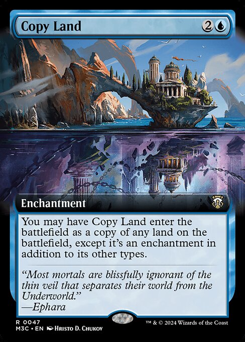 You may have Copy Land enter as a copy of any land on the battlefield, except it's an enchantment in addition to its other types.