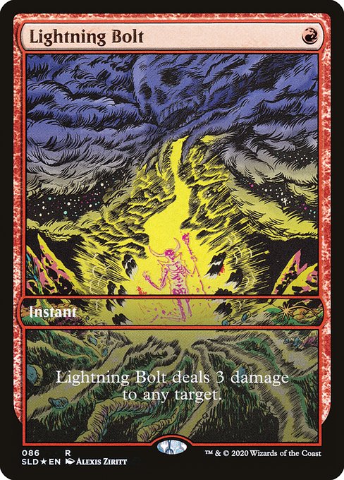 Lightning Bolt deals 3 damage to any target.