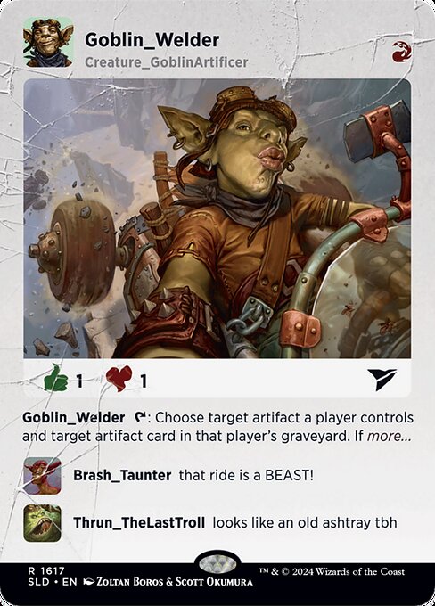 {T}: Choose target artifact a player controls and target artifact card in that player's graveyard. If both targets are still legal as this ability resolves, that player simultaneously sacrifices the artifact and returns the artifact card to the battlefield.