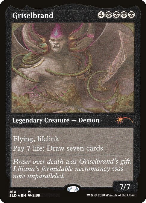 Flying, lifelink
Pay 7 life: Draw seven cards.