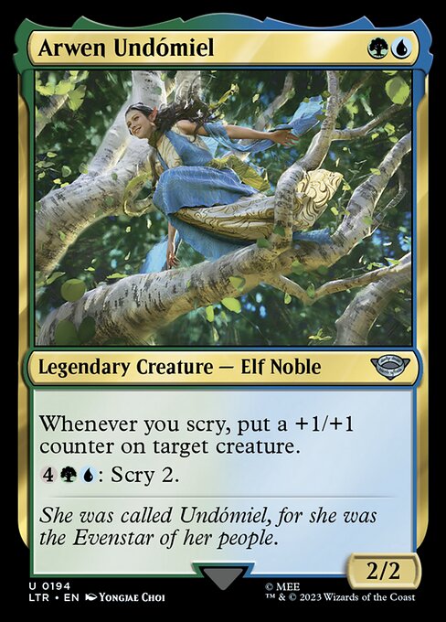 Whenever you scry, put a +1/+1 counter on target creature.
{4}{G}{U}: Scry 2.