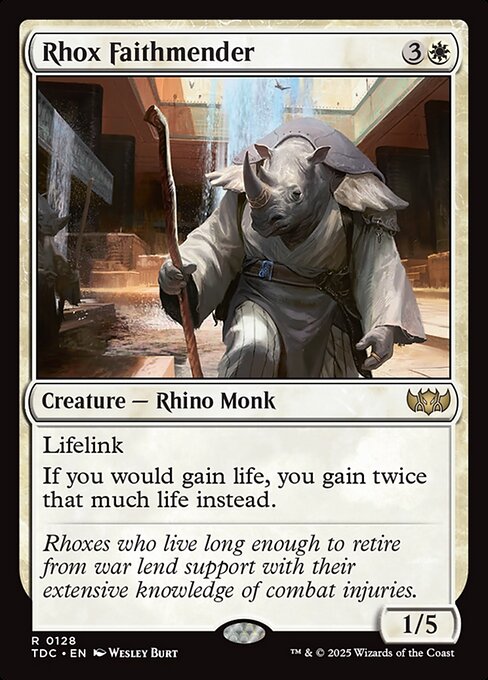 Lifelink (Damage dealt by this creature also causes you to gain that much life.)
If you would gain life, you gain twice that much life instead.