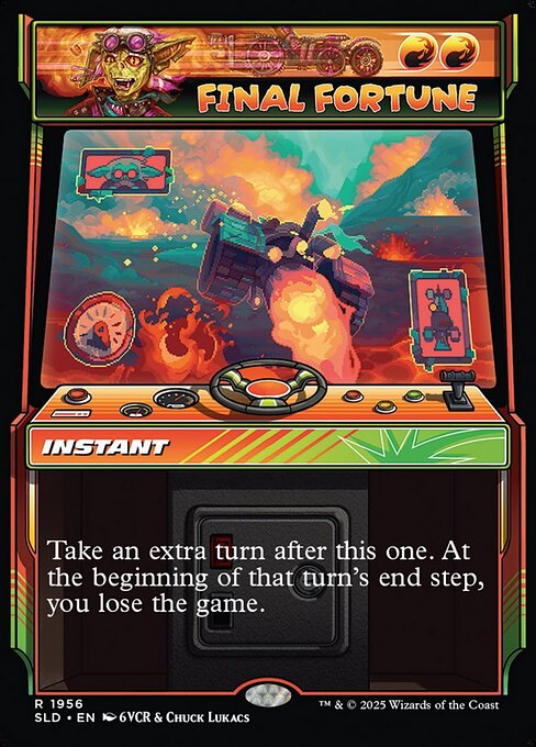 Take an extra turn after this one. At the beginning of that turn's end step, you lose the game.