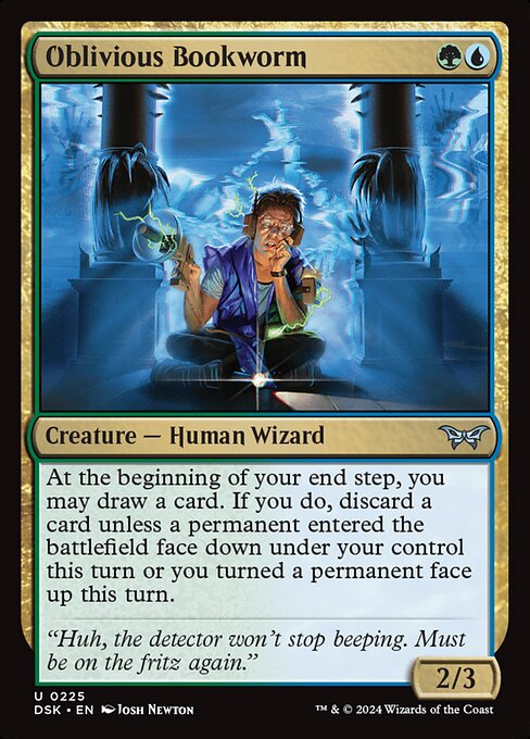 At the beginning of your end step, you may draw a card. If you do, discard a card unless a permanent entered the battlefield face down under your control this turn or you turned a permanent face up this turn.