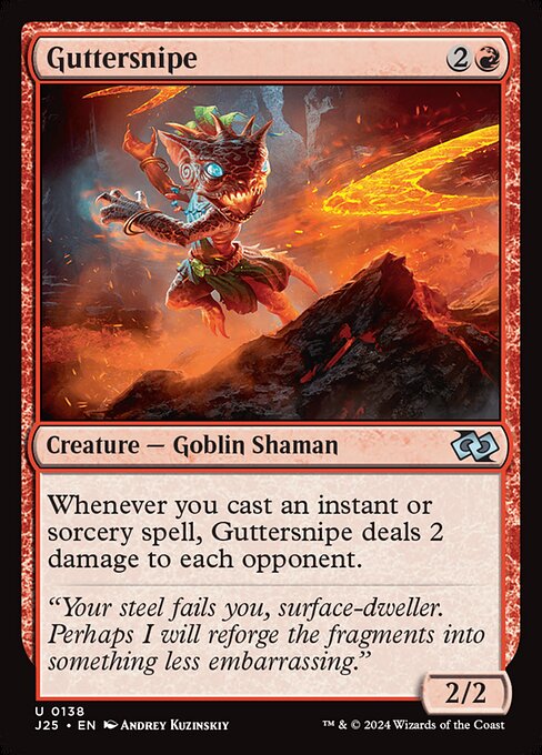 Whenever you cast an instant or sorcery spell, this creature deals 2 damage to each opponent.