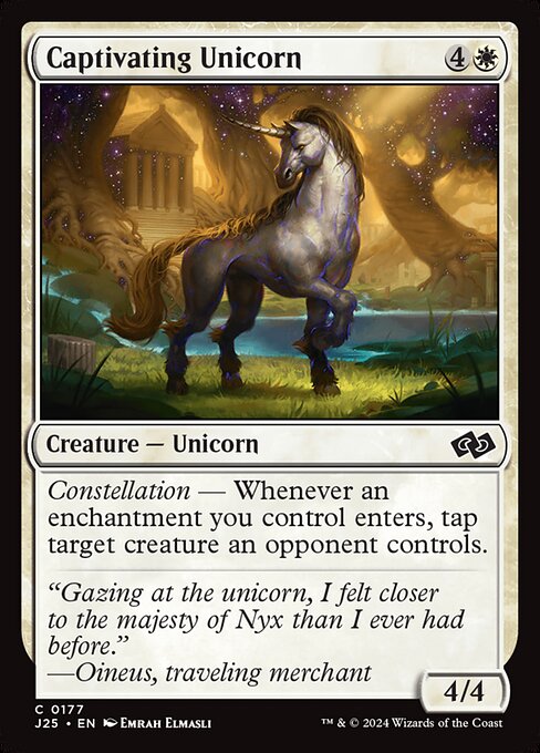 Constellation — Whenever an enchantment you control enters, tap target creature an opponent controls.