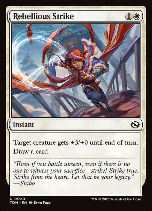 Target creature gets +3/+0 until end of turn.
Draw a card.