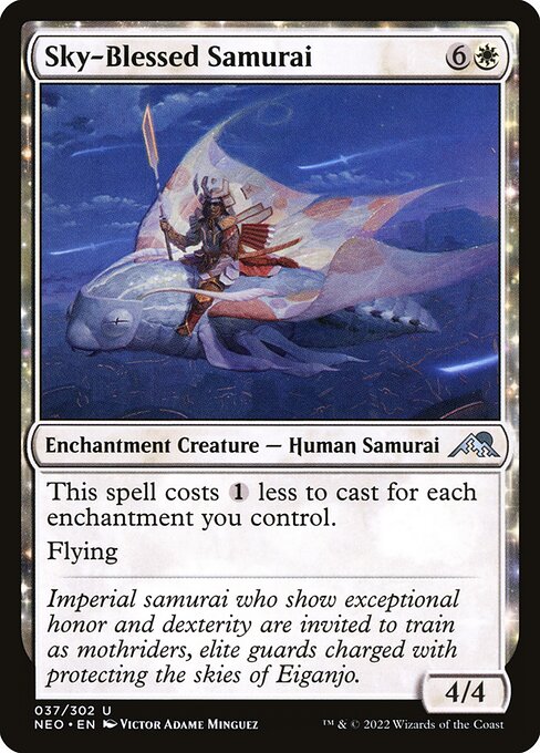 This spell costs {1} less to cast for each enchantment you control.
Flying