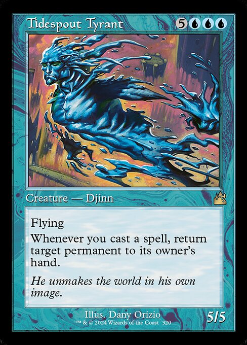 Flying
Whenever you cast a spell, return target permanent to its owner's hand.