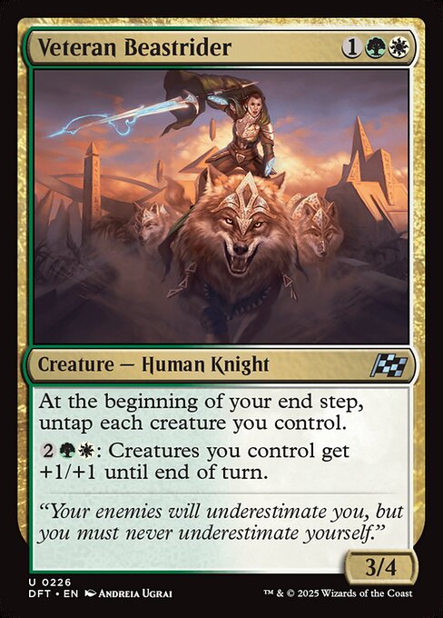 At the beginning of your end step, untap each creature you control.
{2}{G}{W}: Creatures you control get +1/+1 until end of turn.