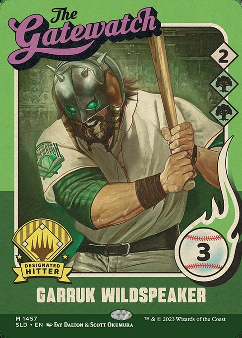 +1: Untap two target lands.
−1: Create a 3/3 green Beast creature token.
−4: Creatures you control get +3/+3 and gain trample until end of turn.   +1: Untap two target lands.
−1: Create a 3/3 green Beast creature token.
−4: Creatures you control get +3/+3 and gain trample until end of turn.