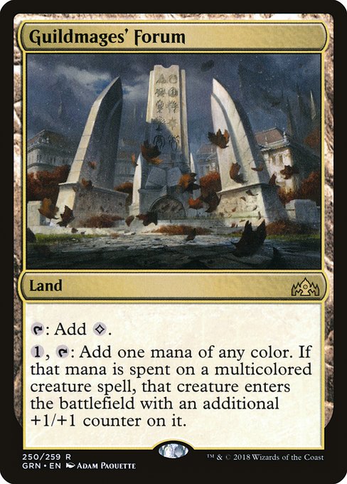 {T}: Add {C}.
{1}, {T}: Add one mana of any color. If that mana is spent on a multicolored creature spell, that creature enters the battlefield with an additional +1/+1 counter on it.