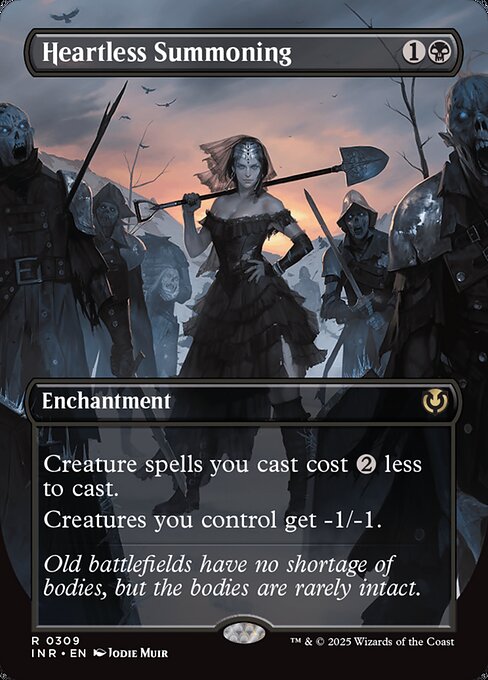 Creature spells you cast cost {2} less to cast.
Creatures you control get -1/-1.
