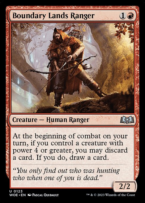 At the beginning of combat on your turn, if you control a creature with power 4 or greater, you may discard a card. If you do, draw a card.