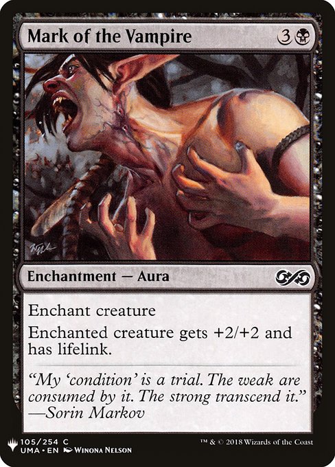 Enchant creature
Enchanted creature gets +2/+2 and has lifelink.
