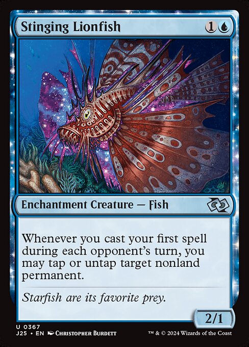 Whenever you cast your first spell during each opponent's turn, you may tap or untap target nonland permanent.