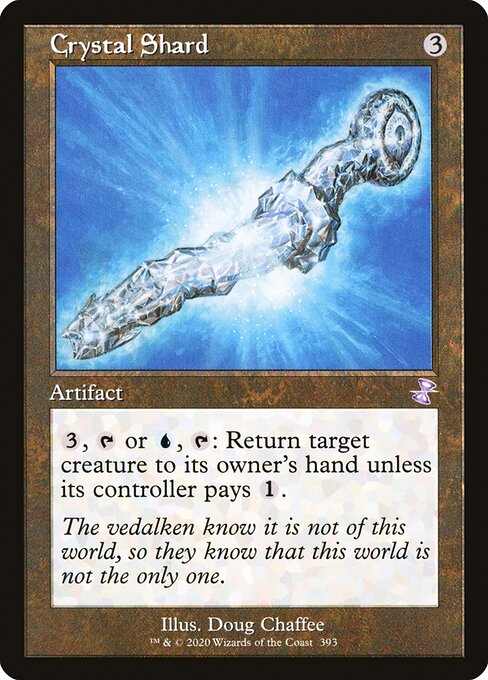 {3}, {T} or {U}, {T}: Return target creature to its owner's hand unless its controller pays {1}.