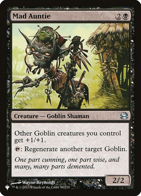 Other Goblin creatures you control get +1/+1.
{T}: Regenerate another target Goblin.