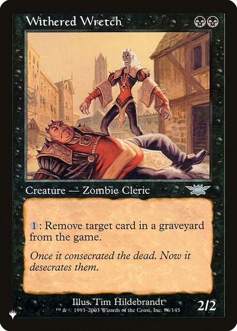{1}: Exile target card from a graveyard.