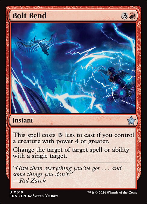 This spell costs {3} less to cast if you control a creature with power 4 or greater.
Change the target of target spell or ability with a single target.