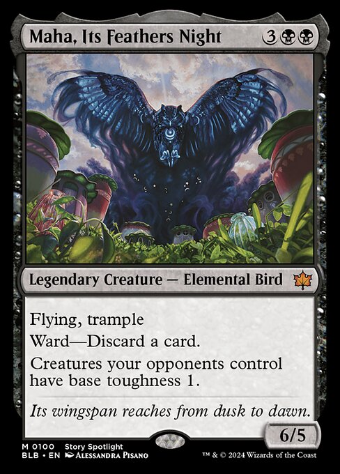 Flying, trample
Ward—Discard a card.
Creatures your opponents control have base toughness 1.