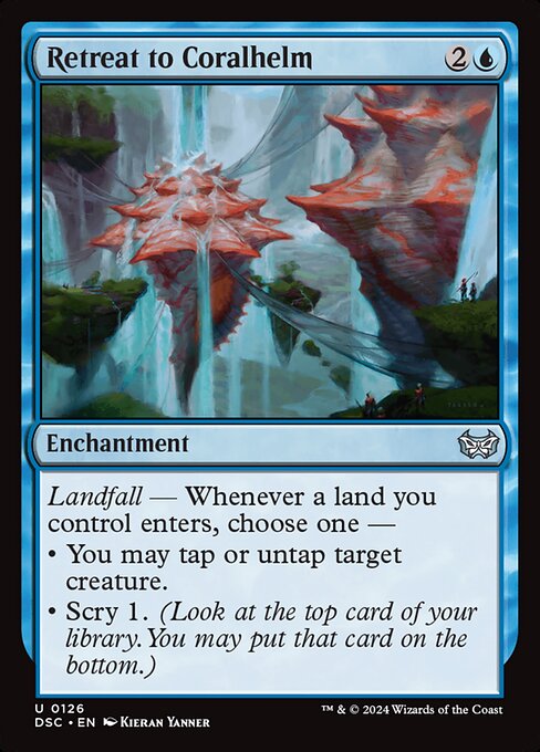 Landfall — Whenever a land you control enters, choose one —
• You may tap or untap target creature.
• Scry 1. (Look at the top card of your library. You may put that card on the bottom.)