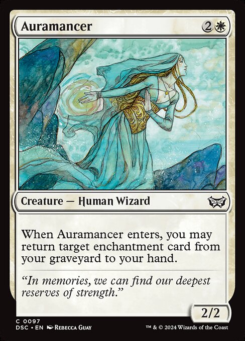 When Auramancer enters, you may return target enchantment card from your graveyard to your hand.