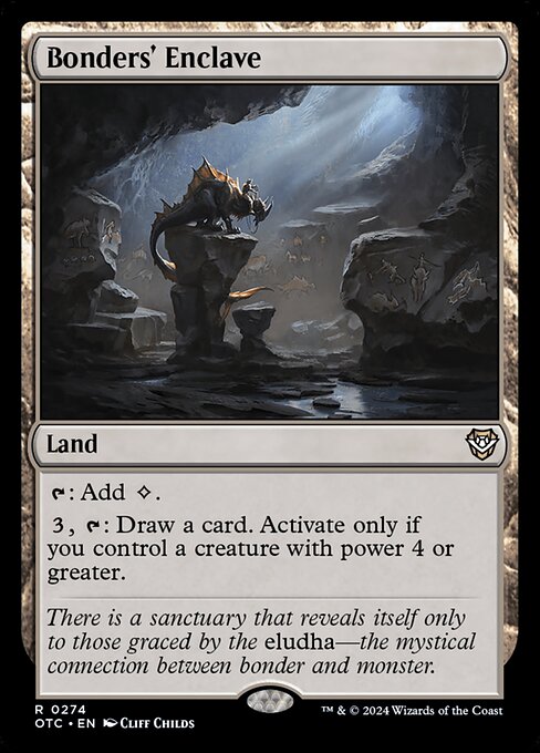 {T}: Add {C}.
{3}, {T}: Draw a card. Activate only if you control a creature with power 4 or greater.