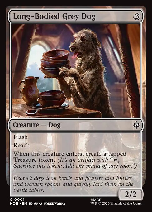 Long-Bodied Grey Dog (Foil)