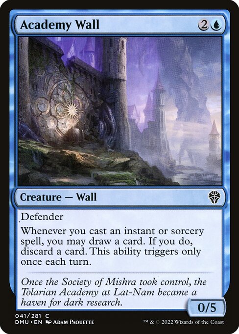 Defender
Whenever you cast an instant or sorcery spell, you may draw a card. If you do, discard a card. This ability triggers only once each turn.