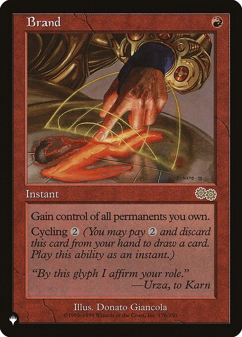Gain control of all permanents you own. (This effect lasts indefinitely.)
Cycling {2} ({2}, Discard this card: Draw a card.)