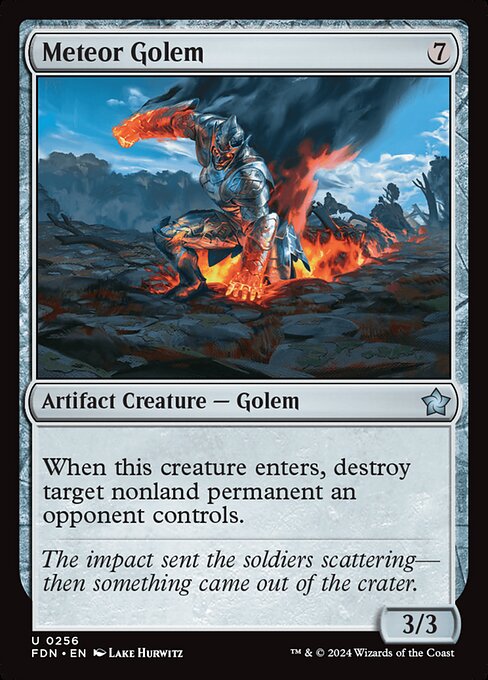 When Meteor Golem enters, destroy target nonland permanent an opponent controls.
