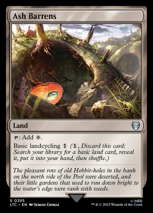 {T}: Add {C}.
Basic landcycling {1} ({1}, Discard this card: Search your library for a basic land card, reveal it, put it into your hand, then shuffle.)