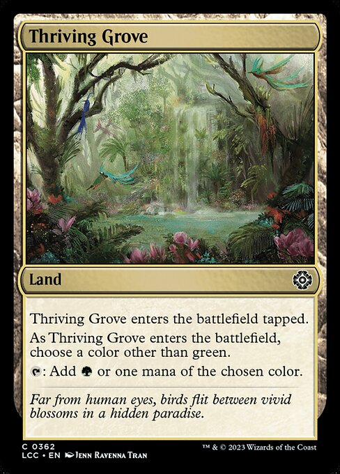 This land enters tapped. As it enters, choose a color other than green.
{T}: Add {G} or one mana of the chosen color.