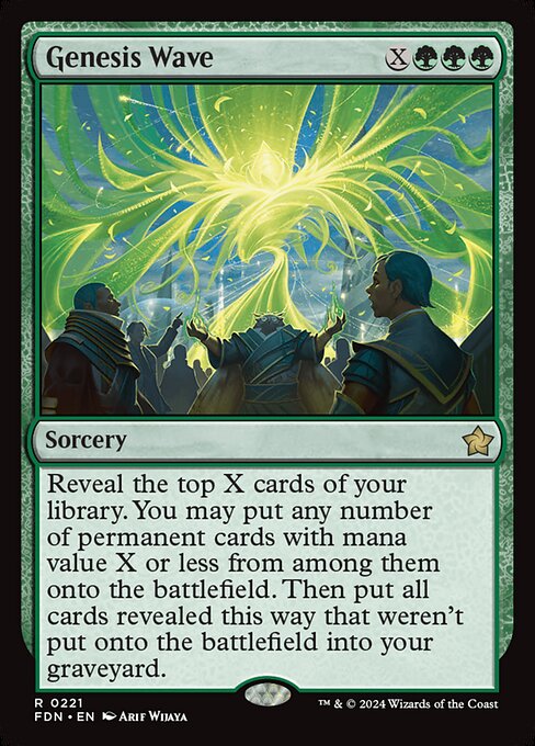 Reveal the top X cards of your library. You may put any number of permanent cards with mana value X or less from among them onto the battlefield. Then put all cards revealed this way that weren't put onto the battlefield into your graveyard.