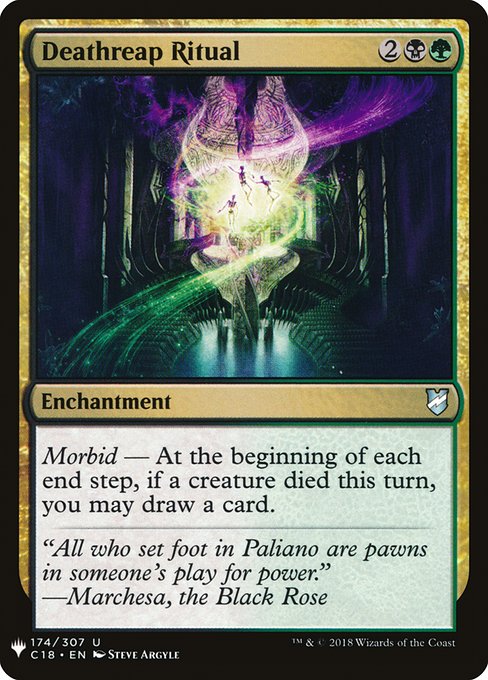 Morbid — At the beginning of each end step, if a creature died this turn, you may draw a card.