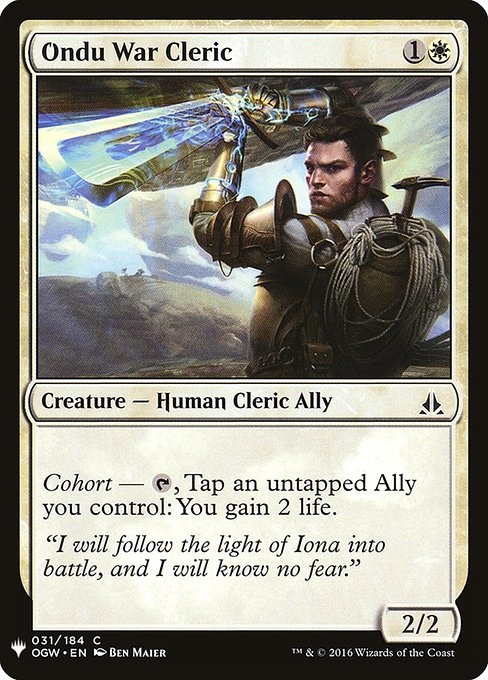 Cohort — {T}, Tap an untapped Ally you control: You gain 2 life.