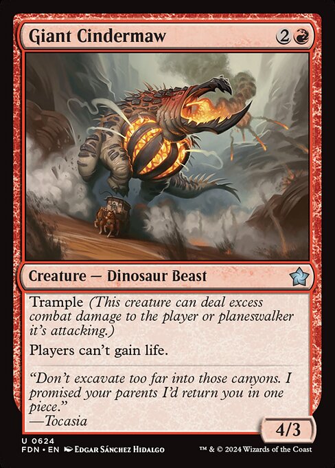 Trample (This creature can deal excess combat damage to the player or planeswalker it's attacking.)
Players can't gain life.