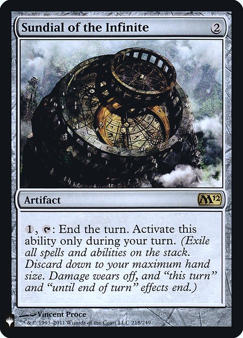 {1}, {T}: End the turn. Activate only during your turn. (Exile all spells and abilities from the stack. Discard down to your maximum hand size. Damage wears off, and "this turn" and "until end of turn" effects end.)