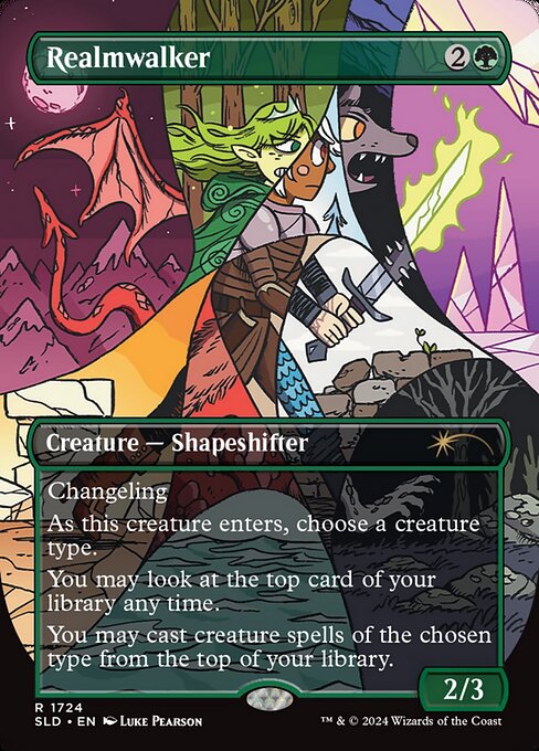 Changeling (This card is every creature type.)
As this creature enters, choose a creature type.
You may look at the top card of your library any time.
You may cast creature spells of the chosen type from the top of your library.