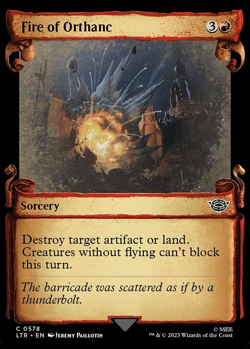 Destroy target artifact or land. Creatures without flying can't block this turn.