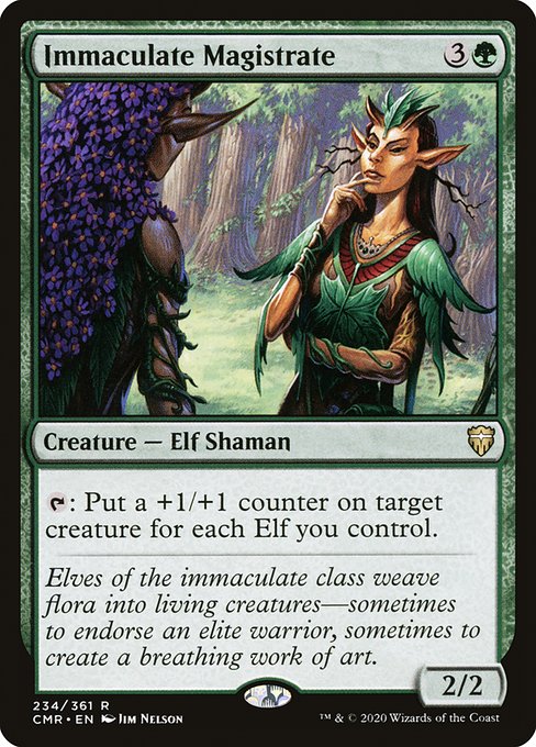 {T}: Put a +1/+1 counter on target creature for each Elf you control.