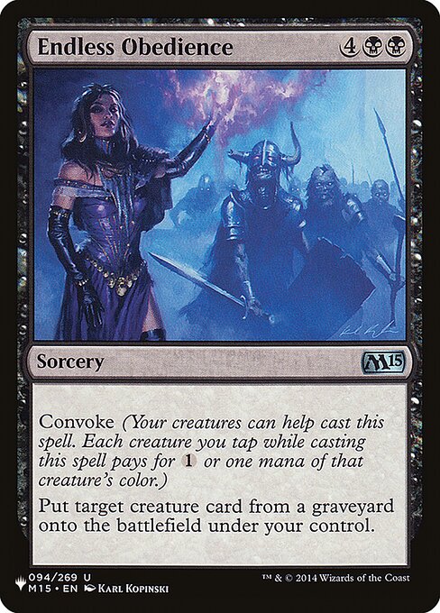 Convoke (Your creatures can help cast this spell. Each creature you tap while casting this spell pays for {1} or one mana of that creature's color.)
Put target creature card from a graveyard onto the battlefield under your control.